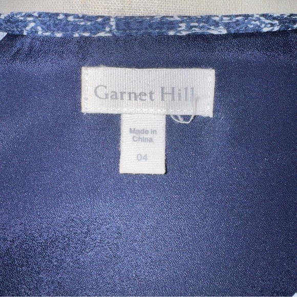 GARNET HILL Paisley V-Neck 3/4 Sleeves A-Line Lagenlook Boho Midi Dress Size 4 - Picture 14 of 16